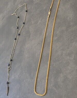 Two Long Chain Necklaces - Layering Necklaces